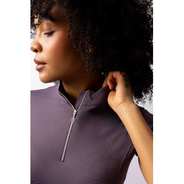 Camicia da allenamento Horze Mina donna Prugna nera