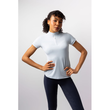 T-shirt da allenamento Horze Joie a maniche corte per bambini Grigio alba blu