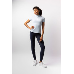 T-shirt da allenamento Horze Joie a maniche corte per bambini Grigio alba blu