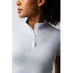 T-shirt da allenamento Horze Joie a maniche corte per bambini Grigio alba blu