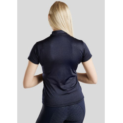 Polo da concorso Montar Everly logo con cristalli Curve donna Marina Blu marino