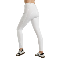 Pantaloni Montar MoZuna Refined Pintucks con cristalli gun metal full grip donna Bianco