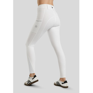 Pantaloni Montar MoZuna Refined Pintucks con cristalli gun metal full grip donna