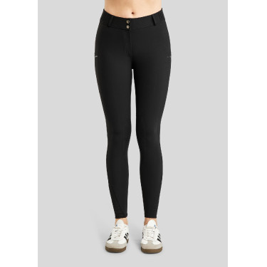Pantaloni Montar MoZuna Refined Pintucks con grip al ginocchio in cristalli gun metal da donna Pantaloni Montar MoZuna Refined Pintucks con grip al ginocchio in cristalli gun metal da donna