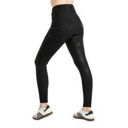 Pantaloni Montar MoZuna Refined Pintucks con cristalli gun metal full grip donna Nero