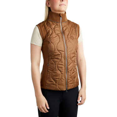 Gilet senza maniche Hybrid Montar MoMary con cristalli gun metal donna Caramello Marrone