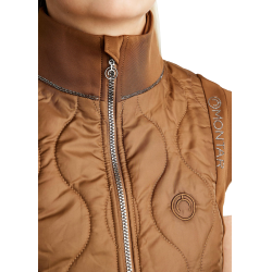 Gilet senza maniche Hybrid Montar MoMary con cristalli gun metal donna Caramello Marrone