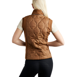 Gilet senza maniche Hybrid Montar MoMary con cristalli gun metal donna Caramello Marrone