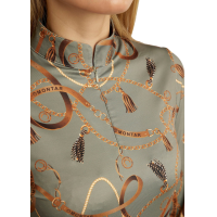 Polo a maniche lunghe Montar stampato Haily bridle donna Verde polveroso