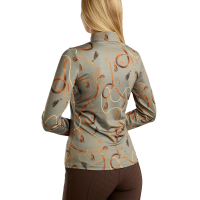 Polo a maniche lunghe Montar stampato Haily bridle donna Verde polveroso