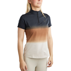 T-shirt da allenamento Montar a maniche corte MoFaith stampato Dipdye donna