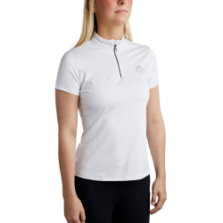 T-shirt a maniche corte Montar MoBlair con cristallo grigio scuro donna Bianco T-shirt a maniche corte Montar MoBlair con cristallo grigio scuro donna Bianco