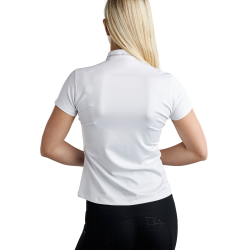 T-shirt a maniche corte Montar MoBlair con cristallo grigio scuro donna