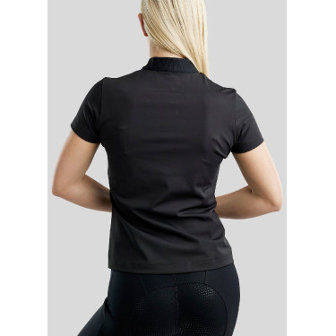 Polo con zip a un quarto Montar MoZira maniche corte raffinato donna