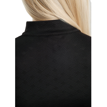 Polo da allenamento Montar MoCilia raffinato a maniche corte Jacquard donna Nero