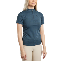 Polo da allenamento Montar MoCilia raffinato a maniche corte Jacquard donna Bianco