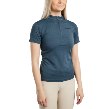 Polo da allenamento Montar MoCilia raffinato a maniche corte Jacquard donna Ardesia scura Grigio Polo da allenamento Montar MoCilia raffinato a maniche corte Jacquard donna Ardesia scura Grigio