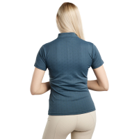 Polo da allenamento Montar MoCilia raffinato a maniche corte Jacquard donna Bianco