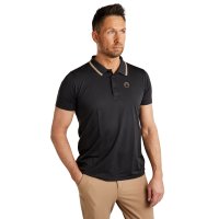 Polo a maniche corte Montar MoDrake con colletto e logo a contrasto uomo Nero
