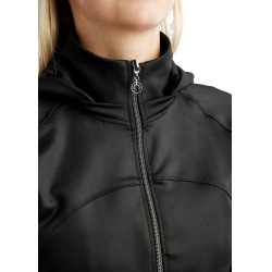 Giacca softshell full zip Montar MoBlair con cappuccio amovibile cristalli gun metal donna Nero