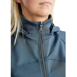Giacca softshell full zip Montar MoBlair con cappuccio amovibile cristalli gun metal donna Ardesia scura Grigio