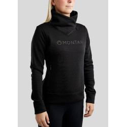 Felpa Montar MoNaja collo alto cristalli gun metal donna