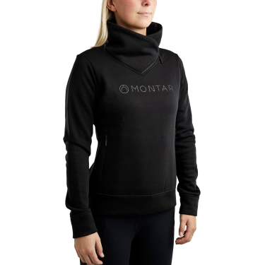 Felpa Montar MoNaja collo alto cristalli gun metal donna