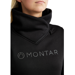 Felpa Montar MoNaja collo alto cristalli gun metal donna Nero Felpa Montar MoNaja collo alto cristalli gun metal donna Nero