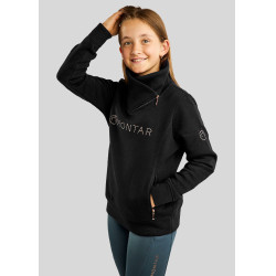 Felpa Montar MoNaja Junior con chiusura laterale e cristalli rosegold
