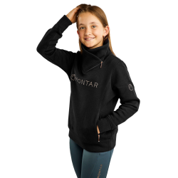 Felpa Montar MoNaja Junior con chiusura laterale e cristalli rosegold