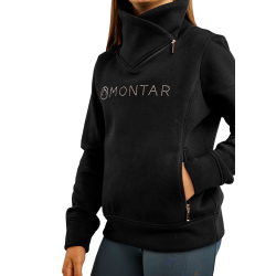 Felpa Montar MoNaja Junior con chiusura laterale e cristalli rosegold Nero
