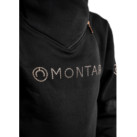 Felpa Montar MoNaja Junior con chiusura laterale e cristalli rosegold Nero Felpa Montar MoNaja Junior con chiusura laterale e cristalli rosegold Nero