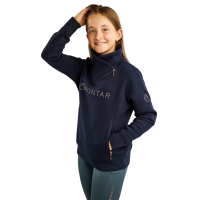 Felpa Montar MoNaja Junior con chiusura laterale e cristalli rosegold Marina Blu marino