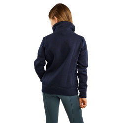 Felpa Montar MoNaja Junior con chiusura laterale e cristalli rosegold Marina Blu marino