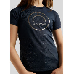 T-shirt a maniche corte Montar MoSille Junior con logo stampato gun metal donna