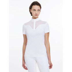 Polo da concorso Emily LeMieux maniche corte Bianco