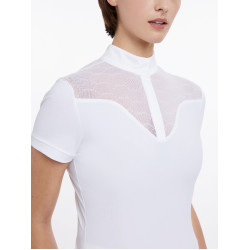 Polo da concorso Emily LeMieux maniche corte Bianco