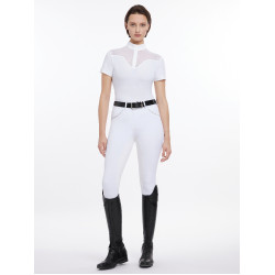 Polo da concorso Emily LeMieux maniche corte Bianco