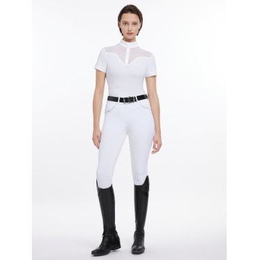 Polo da concorso Emily LeMieux maniche corte Bianco