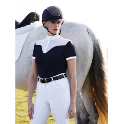 Polo da concorso Emily LeMieux maniche corte Marina Blu marino