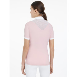 Polo da concorso Eva LeMieux Young Rider maniche corte Fioritura Rosa