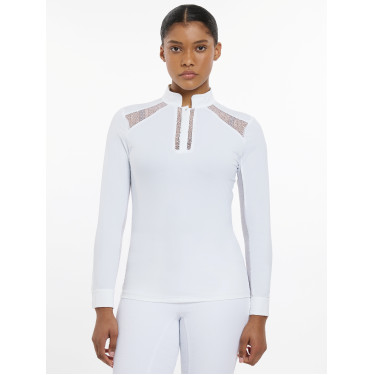 Polo da concorso LeMieux Camille a maniche lunghe Bianco