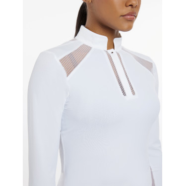 Polo da concorso LeMieux Camille a maniche lunghe Bianco