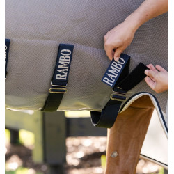 Coperta anti-mosche Horseware Rambo Protector disco Argento / blu navy Coperta anti-mosche Horseware Rambo Protector disco Argento / blu navy