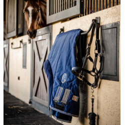 Coperta da scuderia Horseware Rhino 350g VL Nero / grigio titanio / blu classico Coperta da scuderia Horseware Rhino 350g VL Nero / grigio titanio / blu classico