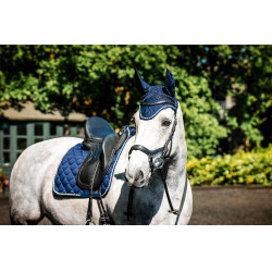 Cuffia anti-mosche Horseware Newmarket Marine witney Blu marino Cuffia anti-mosche Horseware Newmarket Marine witney Blu marino