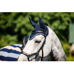 Cuffia anti-mosche Horseware Newmarket Marine witney Blu marino Cuffia anti-mosche Horseware Newmarket Marine witney Blu marino