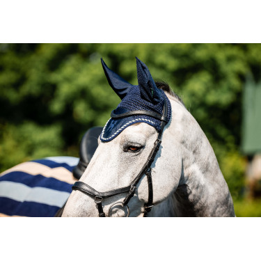 Cuffia anti-mosche Horseware Newmarket Marine witney Blu marino Cuffia anti-mosche Horseware Newmarket Marine witney Blu marino