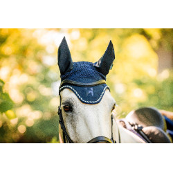 Cuffia anti-mosche Horseware Newmarket Marine witney Blu marino Cuffia anti-mosche Horseware Newmarket Marine witney Blu marino