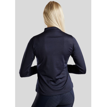 Polo da concorso Montar Everly con logo in cristalli a maniche lunghe da donna Polo da concorso Montar Everly con logo in cristalli a maniche lunghe da donna